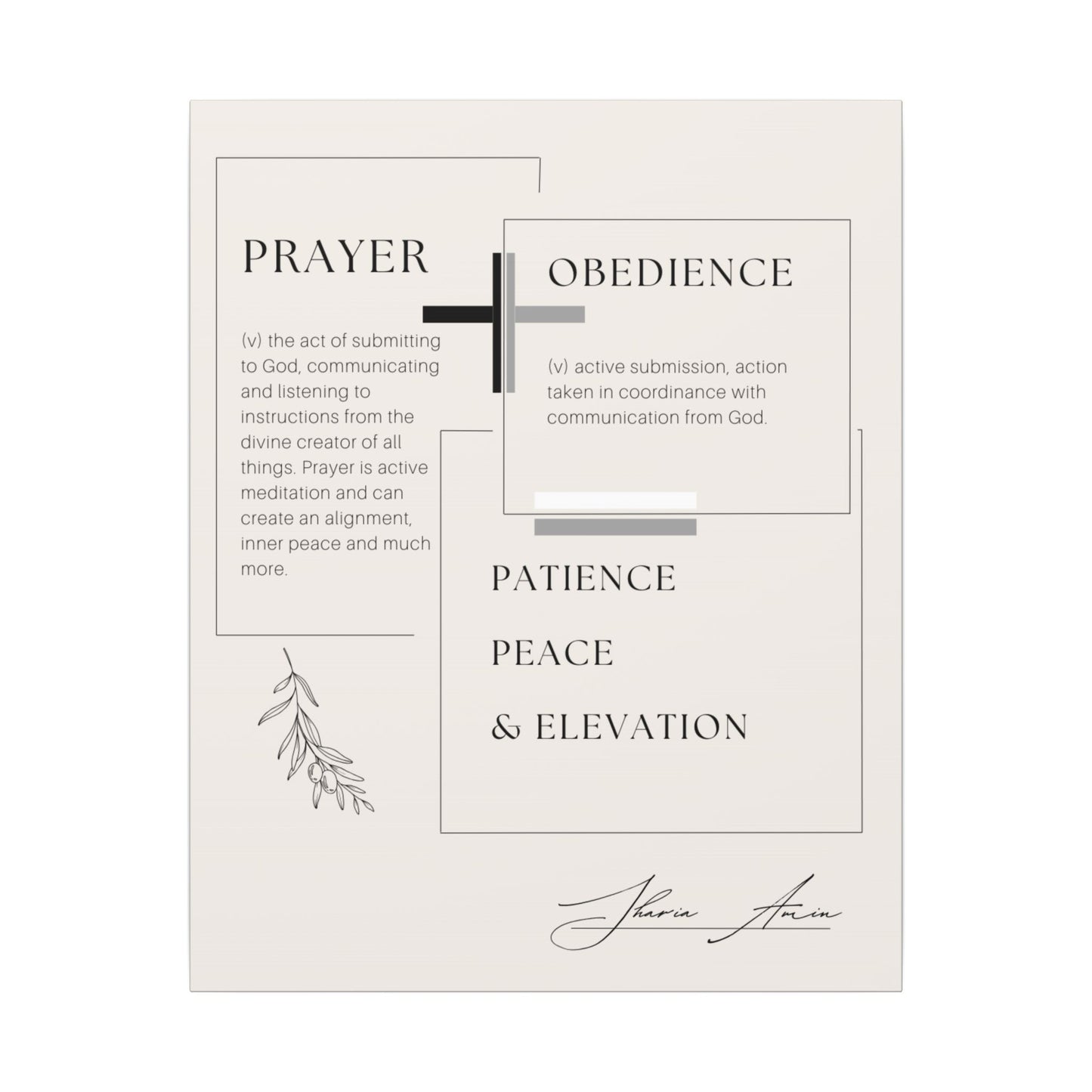 Prayer + Obedience - Motivation Canvas Art Print, Wall Decor, Decor