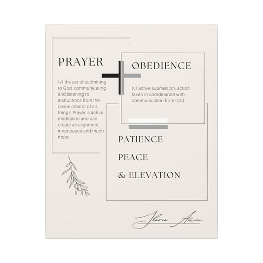 Prayer + Obedience - Motivation Canvas Art Print, Wall Decor, Decor