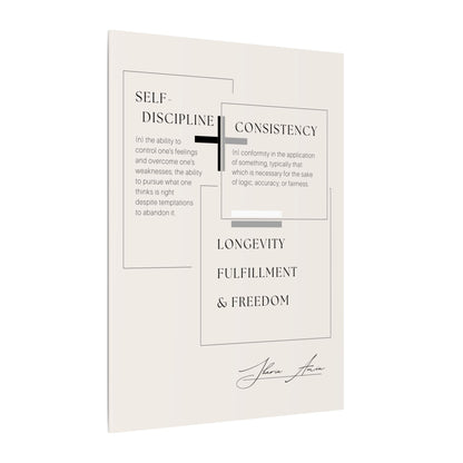 Self-Discipline + Consistency - Motivation Canvas Art Print, Wall Decor, Decor