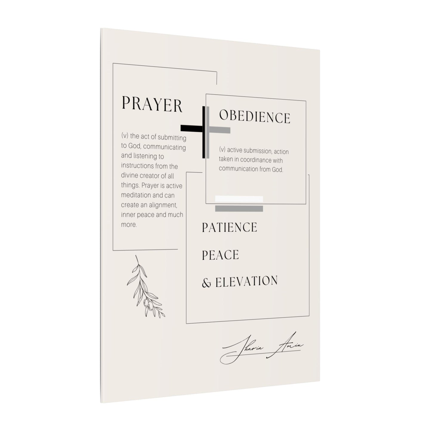 Prayer + Obedience - Motivation Canvas Art Print, Wall Decor, Decor