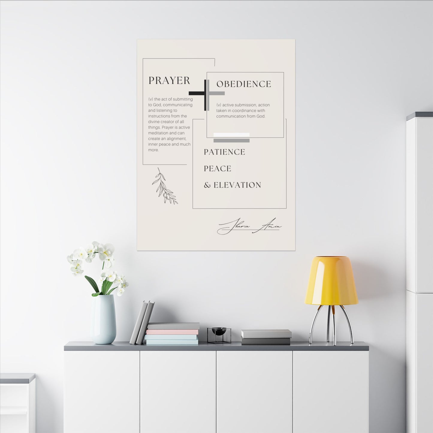 Prayer + Obedience - Motivation Canvas Art Print, Wall Decor, Decor