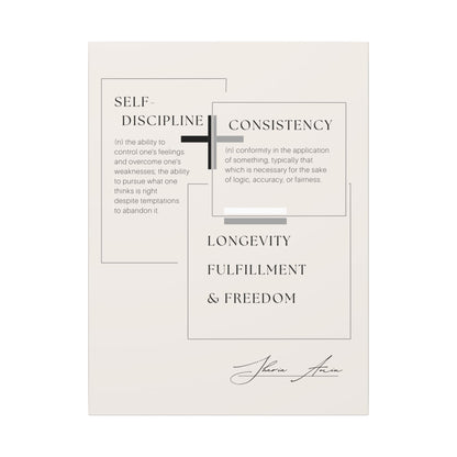 Self-Discipline + Consistency - Motivation Canvas Art Print, Wall Decor, Decor