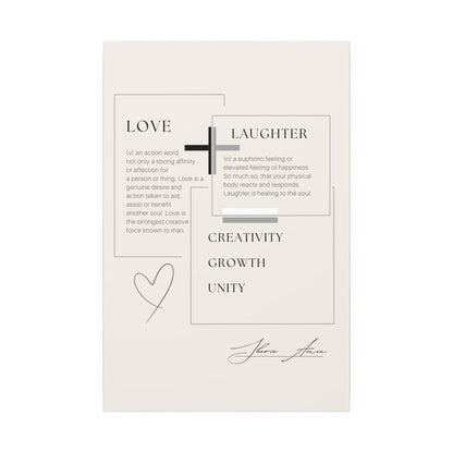 Love + Laughter - Motivation Canvas Art Print, Wall Decor, Decor