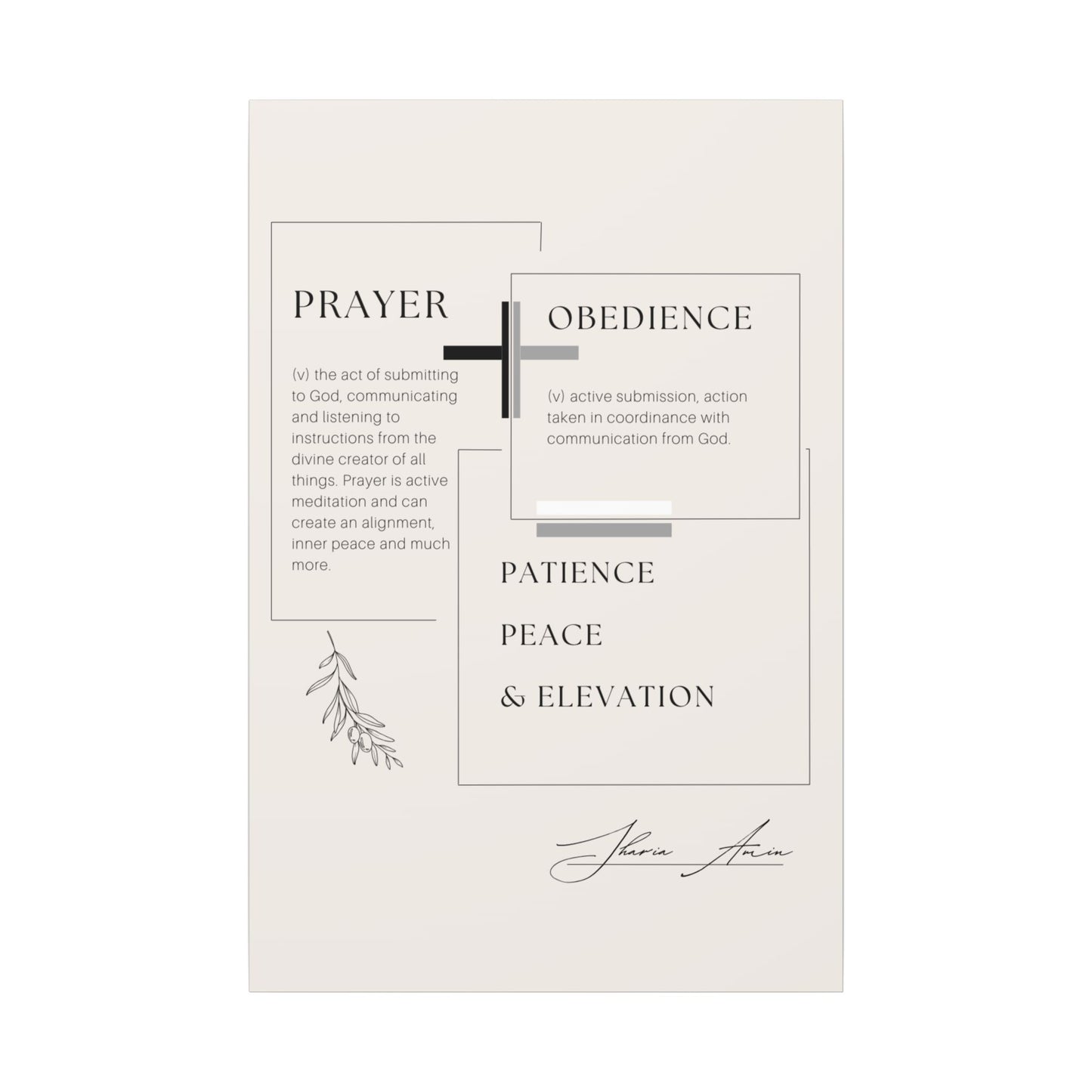 Prayer + Obedience - Motivation Canvas Art Print, Wall Decor, Decor