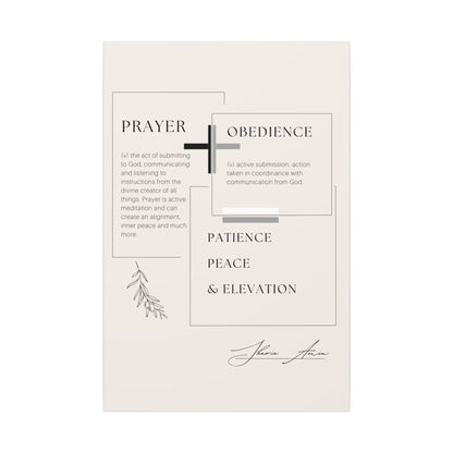 Prayer + Obedience - Motivation Canvas Art Print, Wall Decor, Decor