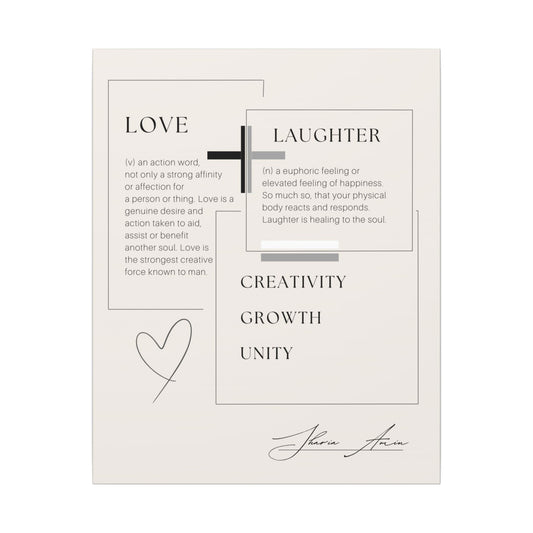 Love + Laughter - Motivation Canvas Art Print, Wall Decor, Decor