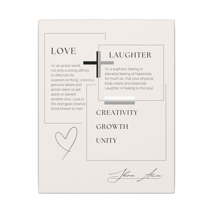 Love + Laughter - Motivation Canvas Art Print, Wall Decor, Decor