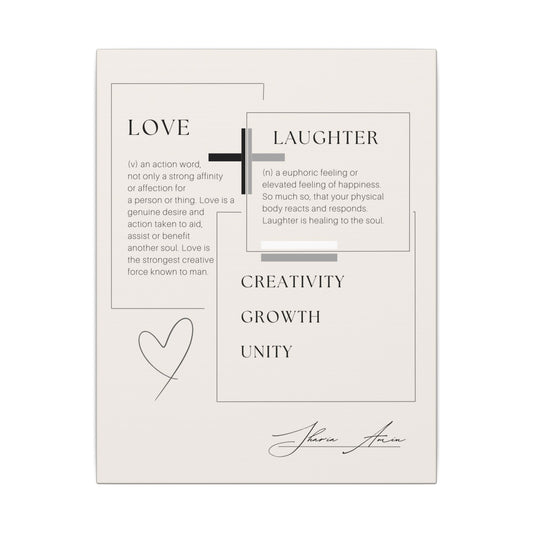 Love + Laughter - Motivation Canvas Art Print, Wall Decor, Decor