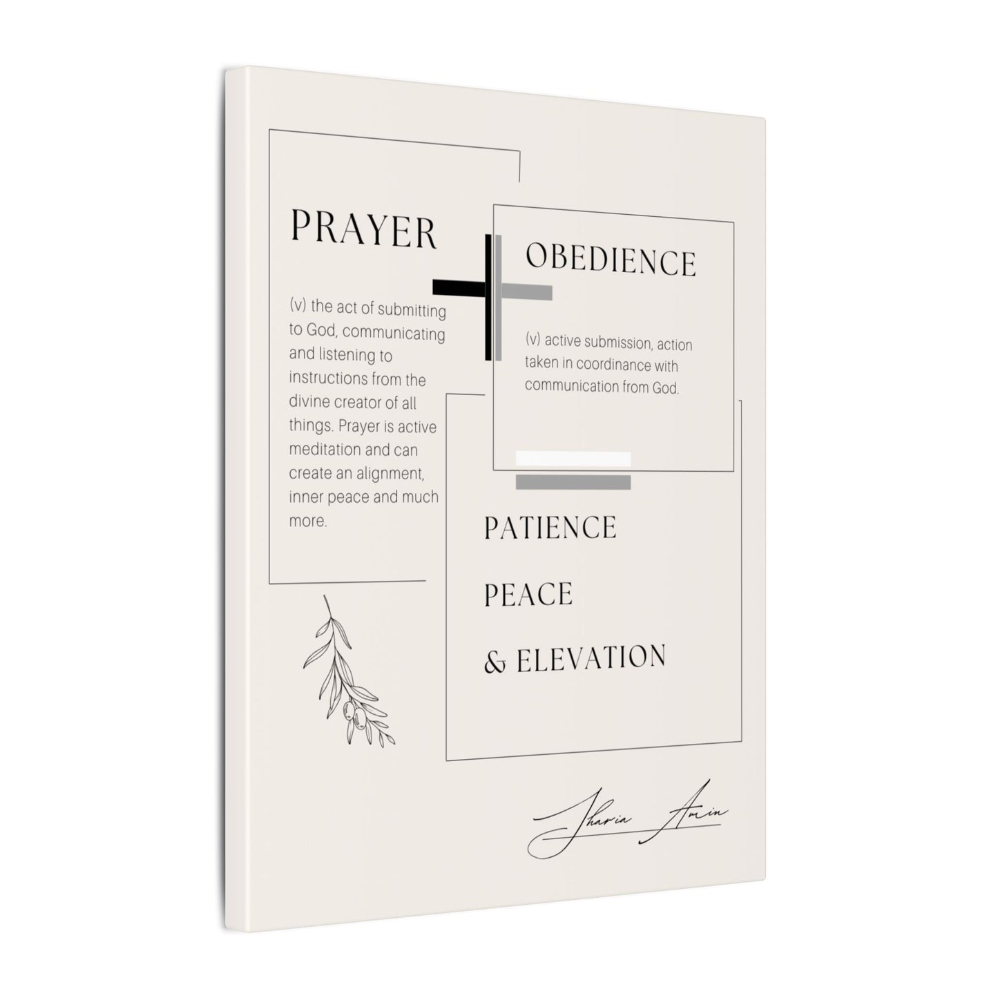 Prayer + Obedience - Motivation Canvas Art Print, Wall Decor, Decor