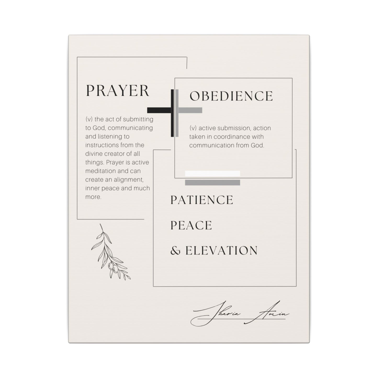 Prayer + Obedience - Motivation Canvas Art Print, Wall Decor, Decor