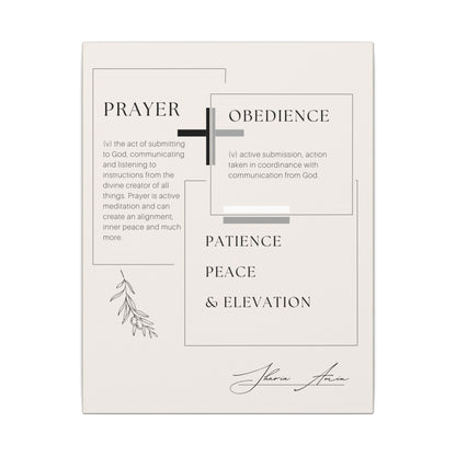 Prayer + Obedience - Motivation Canvas Art Print, Wall Decor, Decor