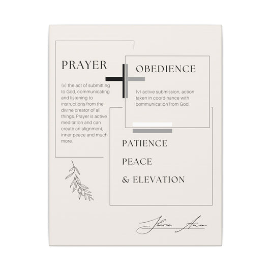 Prayer + Obedience - Motivation Canvas Art Print, Wall Decor, Decor