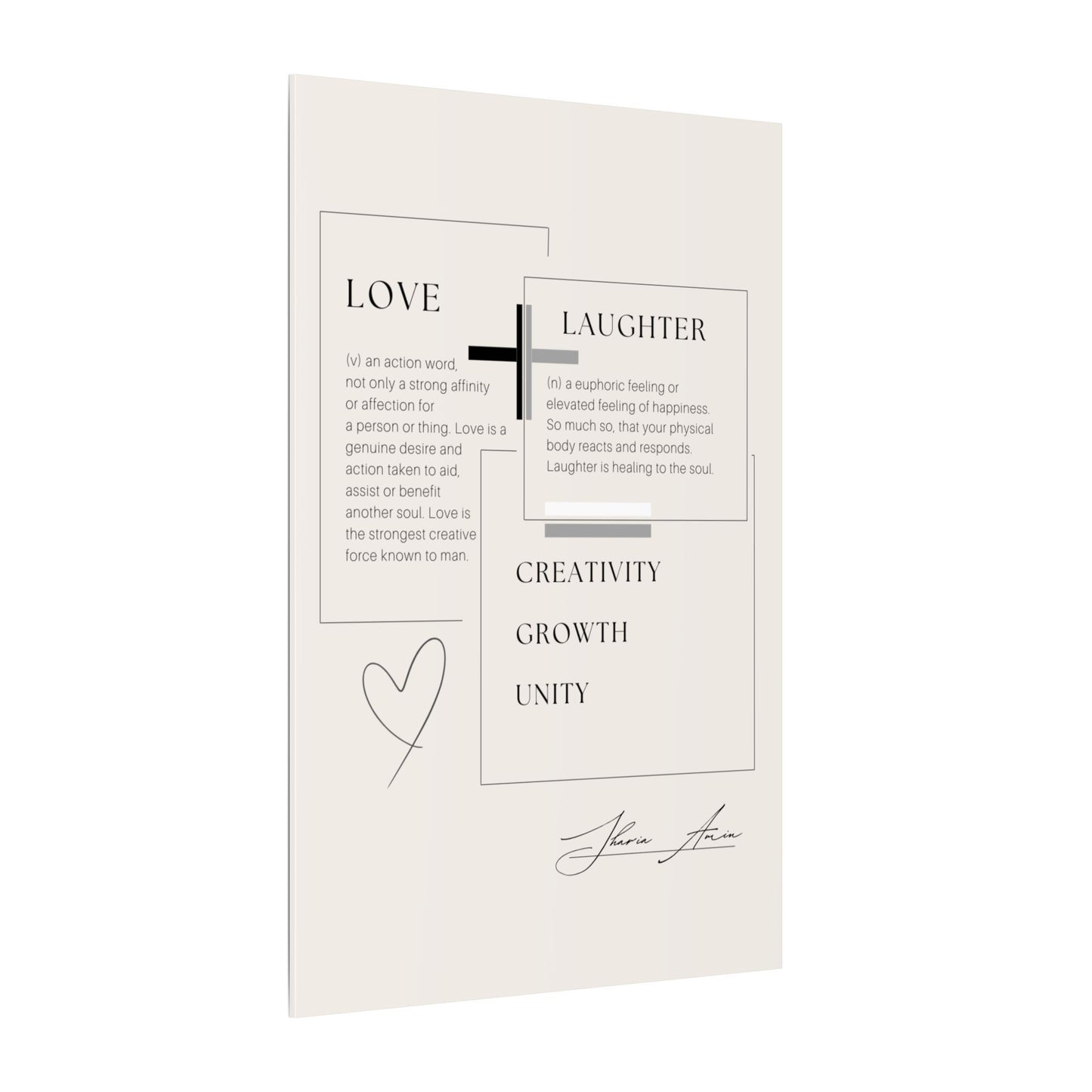Love + Laughter - Motivation Canvas Art Print, Wall Decor, Decor