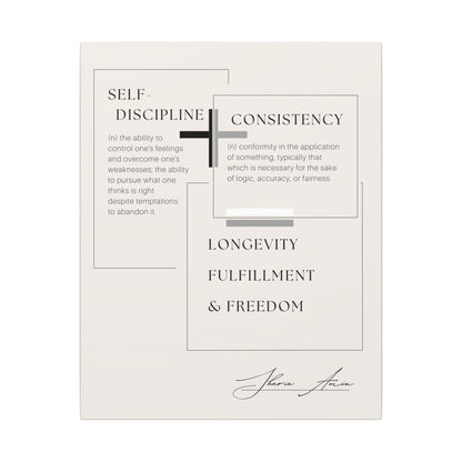 Self-Discipline + Consistency - Motivation Canvas Art Print, Wall Decor, Decor