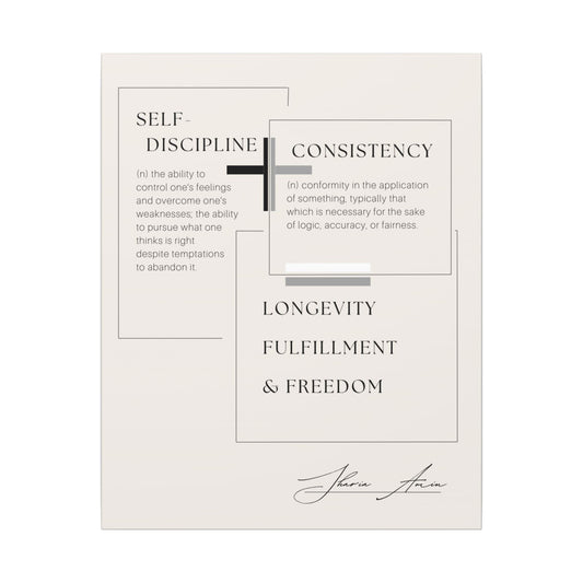 Self-Discipline + Consistency - Motivation Canvas Art Print, Wall Decor, Decor