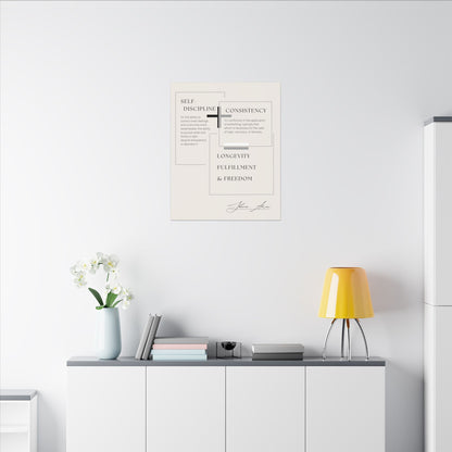Self-Discipline + Consistency - Motivation Canvas Art Print, Wall Decor, Decor