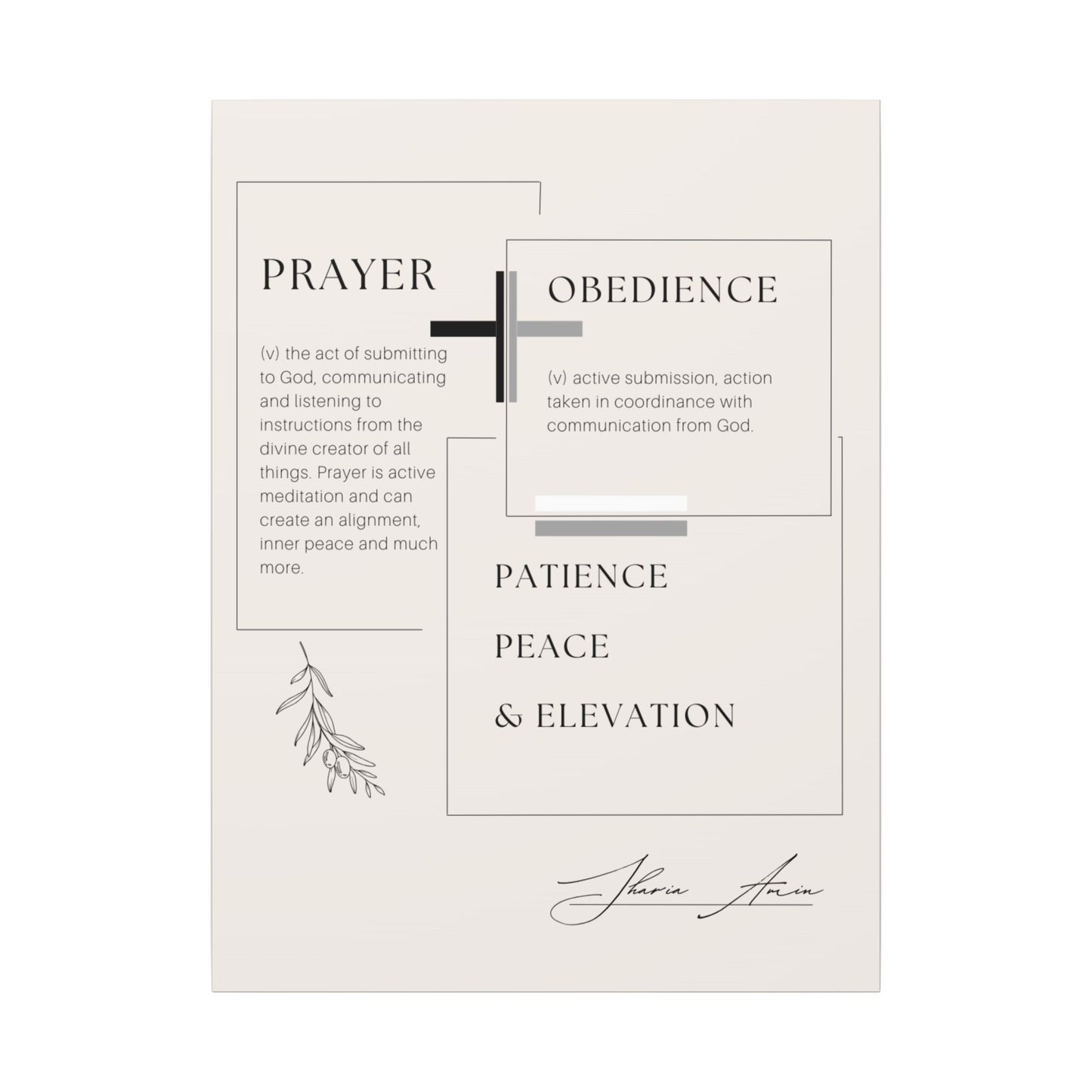 Prayer + Obedience - Motivation Canvas Art Print, Wall Decor, Decor
