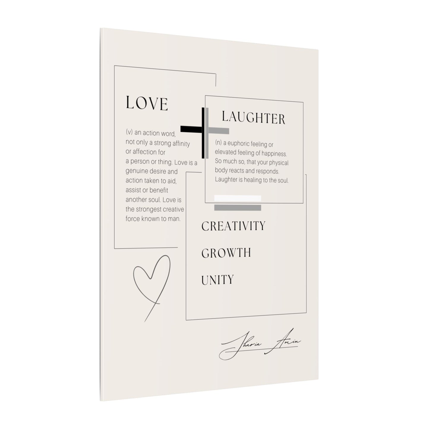 Love + Laughter - Motivation Canvas Art Print, Wall Decor, Decor