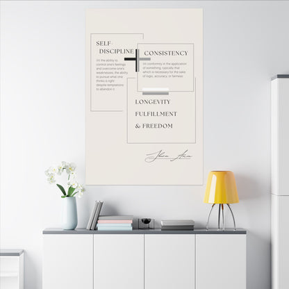 Self-Discipline + Consistency - Motivation Canvas Art Print, Wall Decor, Decor