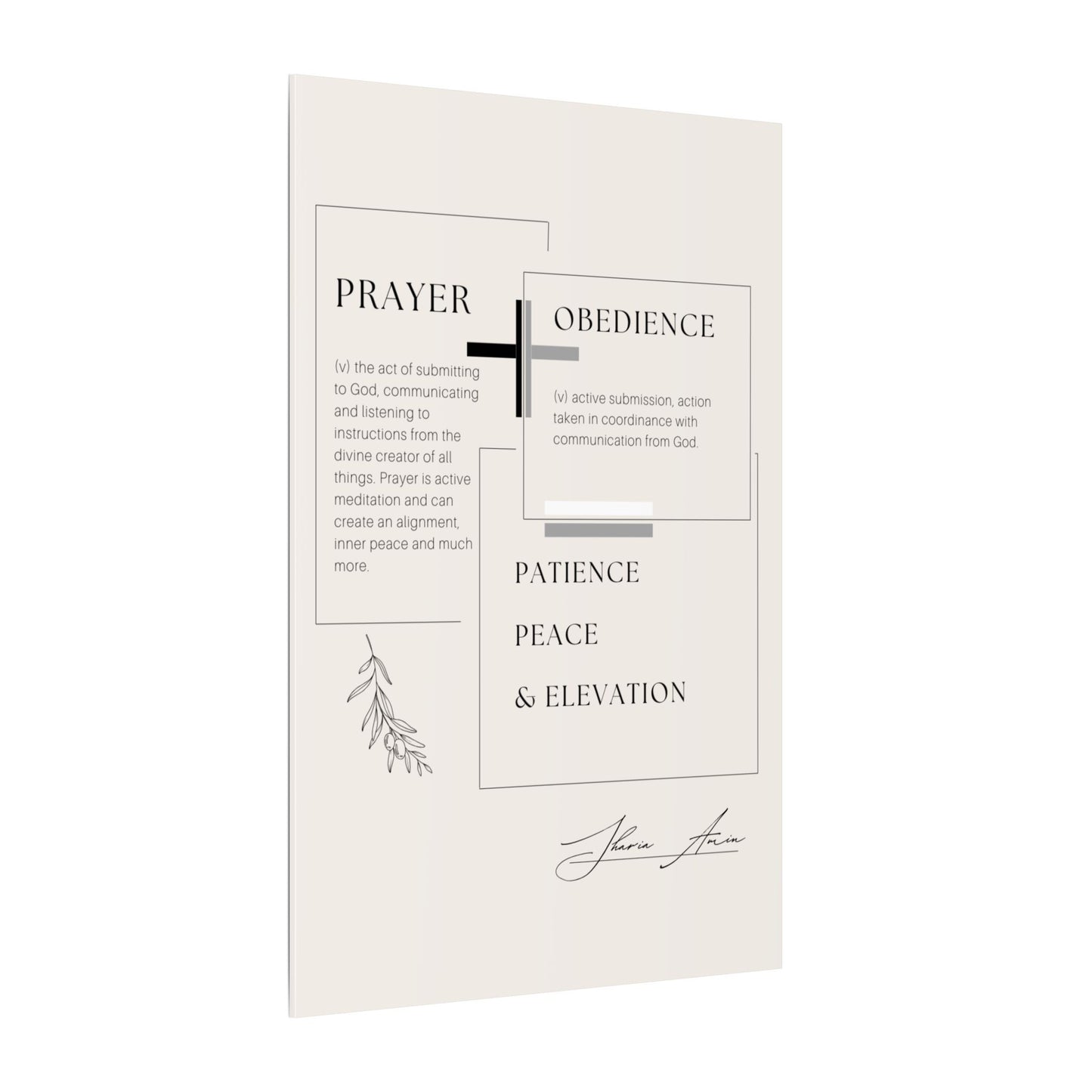 Prayer + Obedience - Motivation Canvas Art Print, Wall Decor, Decor