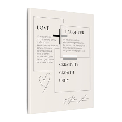 Love + Laughter - Motivation Canvas Art Print, Wall Decor, Decor
