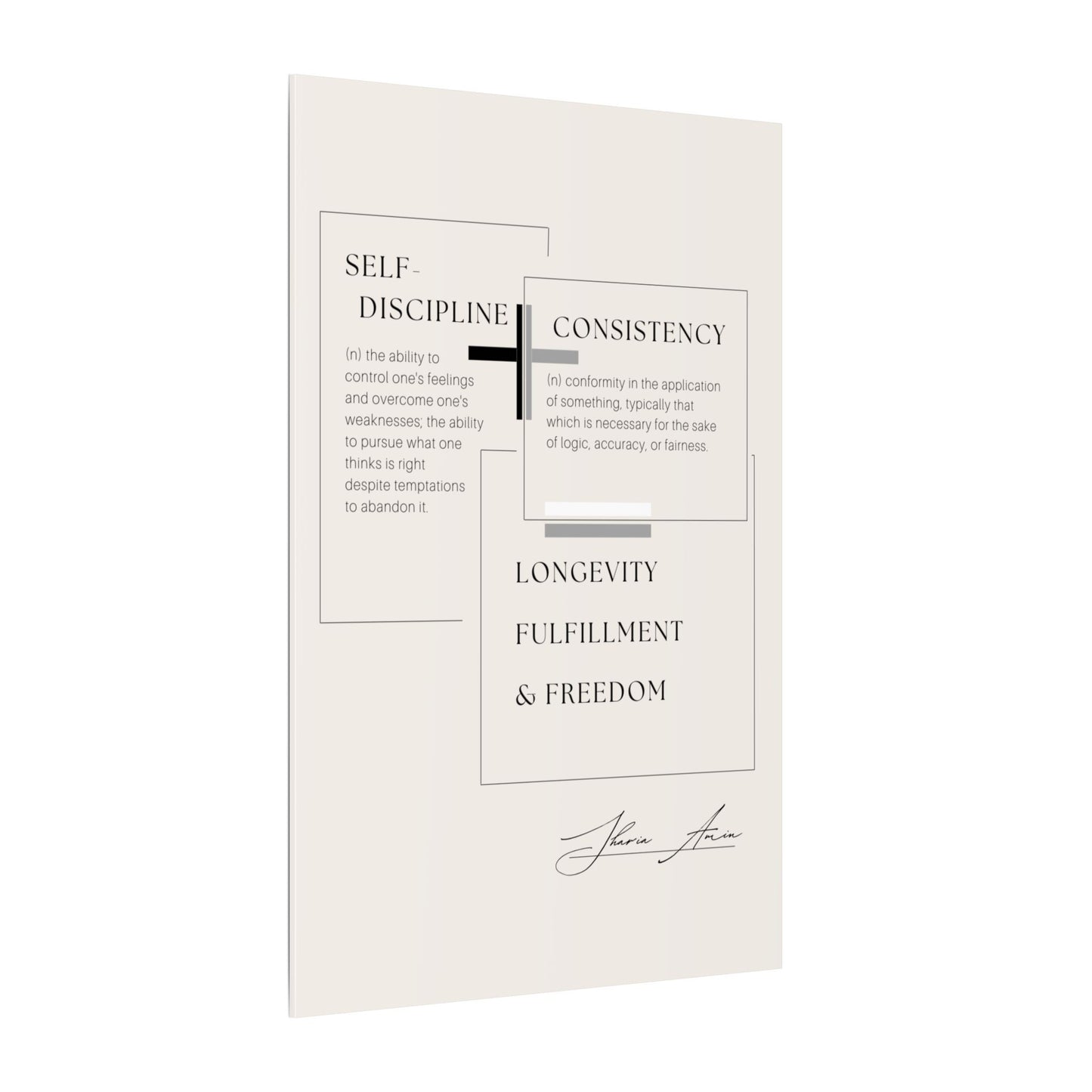 Self-Discipline + Consistency - Motivation Canvas Art Print, Wall Decor, Decor