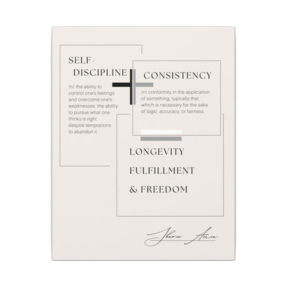 Self-Discipline + Consistency - Motivation Canvas Art Print, Wall Decor, Decor