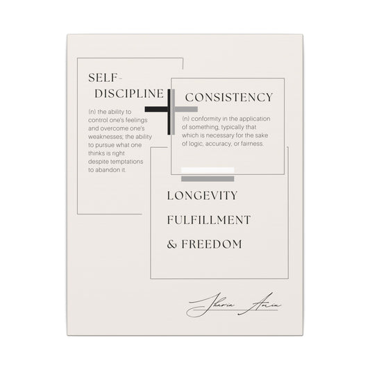 Self-Discipline + Consistency - Motivation Canvas Art Print, Wall Decor, Decor