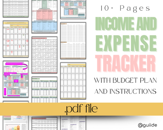 Income and Expense Tracker - With Budget Plan (.pdf file)